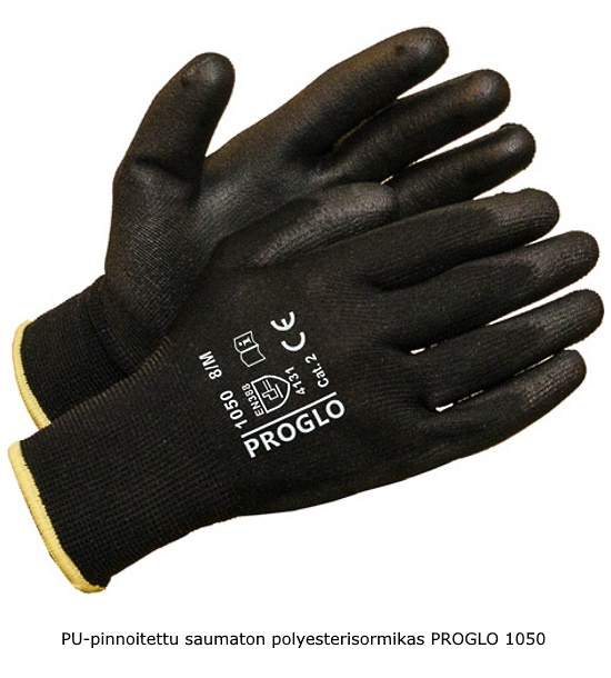 PU-pinnoitettu polyesterisormikas