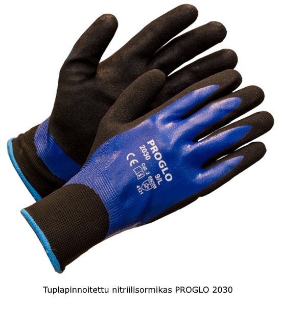 Nitriilikäsine tuplapinnoitettu