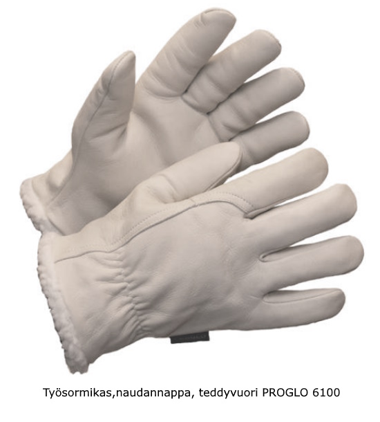 Työsormikaat naudannappaa teddyvuori