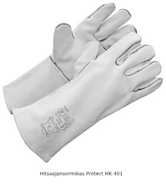 Hitsaajan käsineet haljasnahkaa