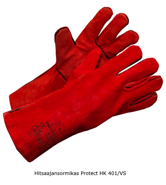 Hitsaajan sormikkaat nautahaljasta puuvillakangasvuori