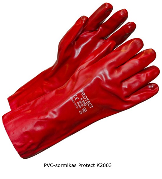 Kemikaalikäsineet PVC