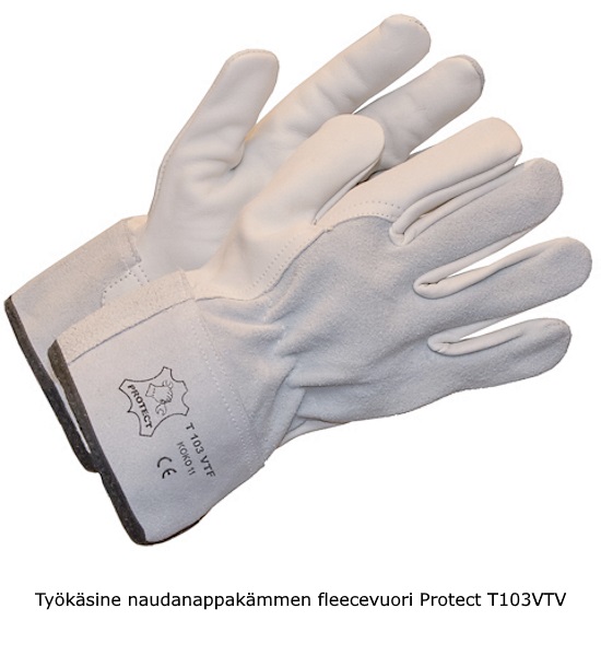 Työkäsineet, naudannappaa, teddyvuori