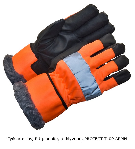 Työkäsineet PU-pinnoite teddyvuori