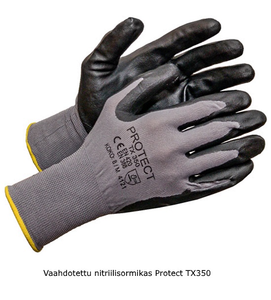 Sormikas vaahdotettu nitriilipinnoite